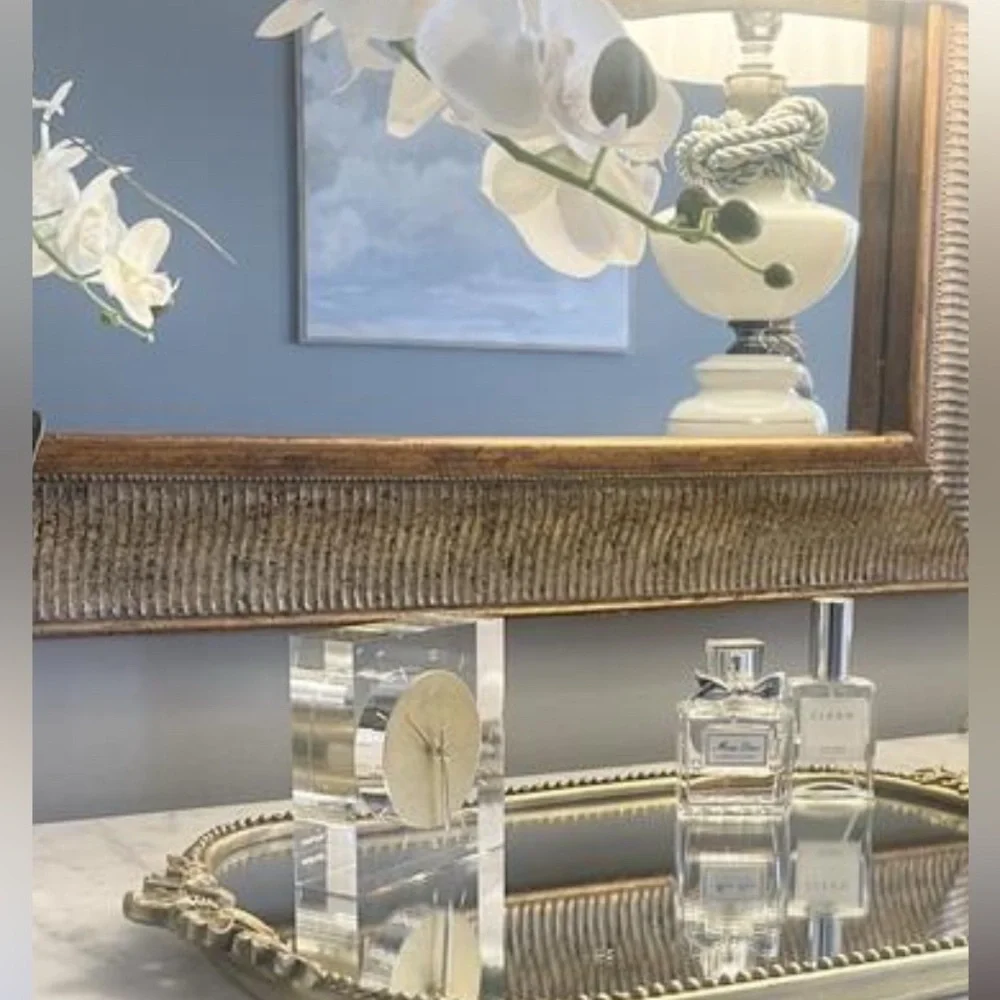 Acrylic Gold Anthropologie Clock Decorative Accent Office Home - Picture 5 of 5